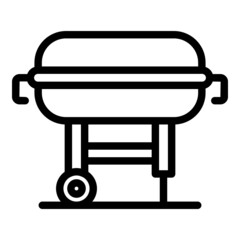 Portable grill icon outline vector. Party steak. Cook picnic