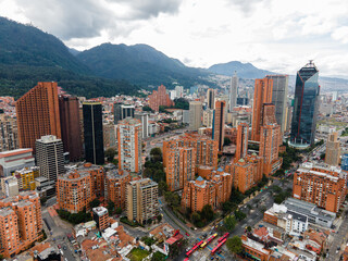 Aerial view on Bogotá the capital city of Colombia