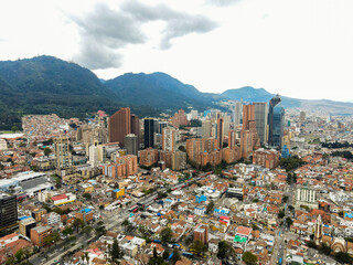 Aerial view on Bogotá the capital city of Colombia