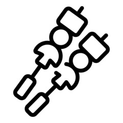 Food grill icon outline vector. Bbq party. Cook outdoor