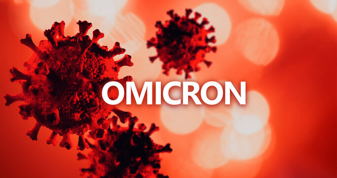 Red COVID-19 Omicron cells