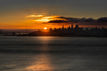 Fototapeta premium San Francisco Bay as seen from Fort Baker, in Marin County, Golden Gate National Recreation Area