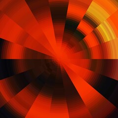 Orange red yellow sparkling forms, design abstract background with rays