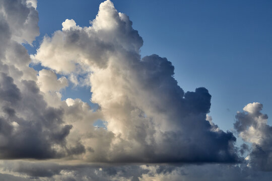 Cumulonimbus clouds in sky at sunset