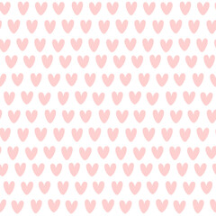 Hand-drawn seamless pattern with hearts. Creative stylish background for Valentine Day. Colorful illustration for paper and gift wrap. Fabric print modern design.