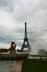 Fototapeta na wymiar Gardens of the Trocadero in Paris, France