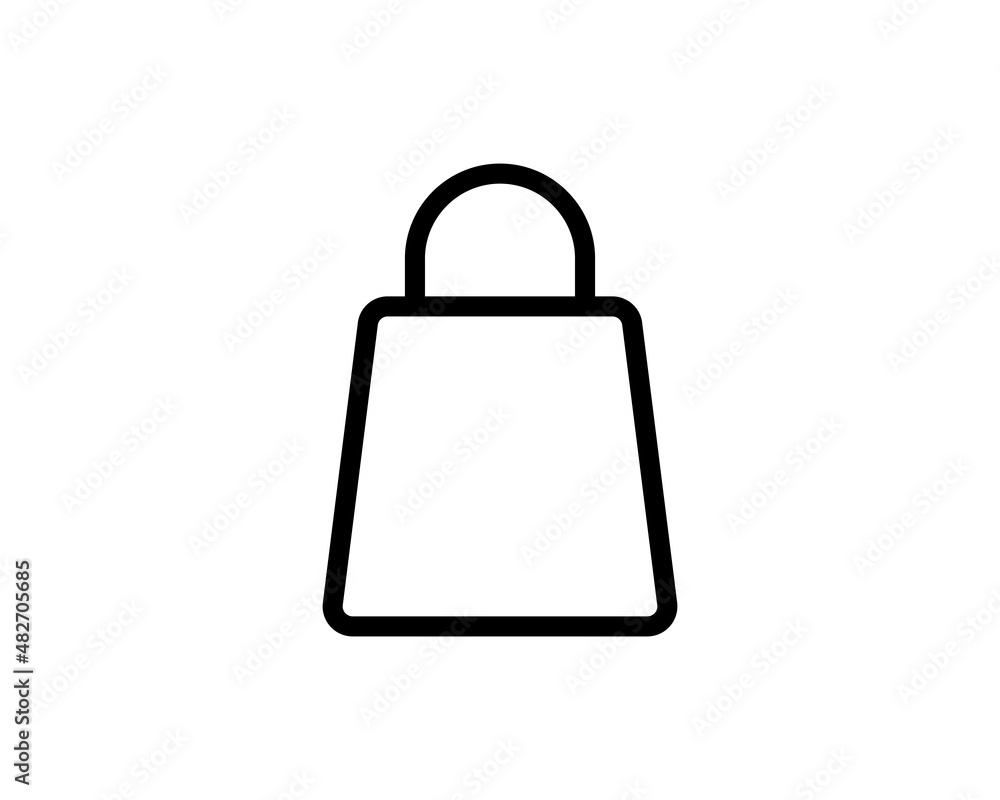 Poster shopping bag outline icon. linear style sign for mobile concept and web design. paper bag simple lin