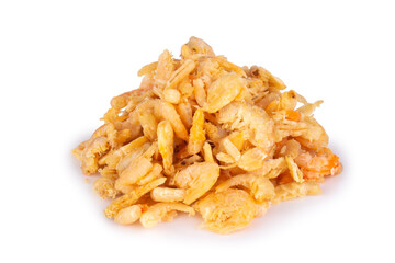 dried shrimp isolated on white background