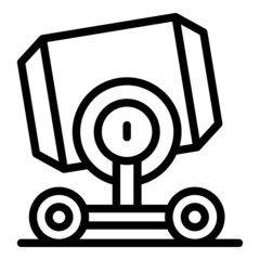 Big cement mixer icon outline vector. Machine tool. Worker building