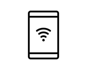 PHONE WIFI line icon, vector illustration on white background. Use for ui and ux, website or mobile application.