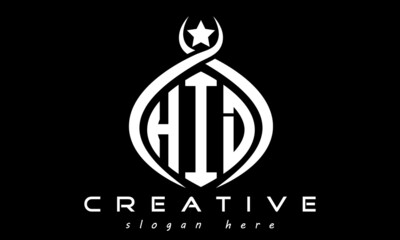Naklejka na ściany i meble HID three letters monogram curved oval initial logo design, geometric minimalist modern business shape creative logo, vector template 