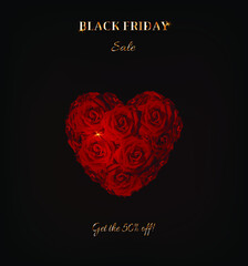 valentines day card with red rose