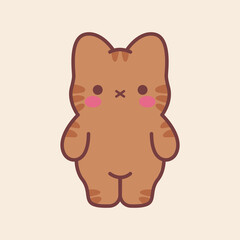 Cute kawaii cat . Children's character. Animal character design.Valentine's day.Love.Heart.Isolated.Art.Vector.Illustration.