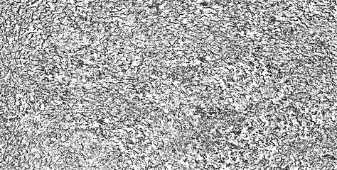 Monochrome texture composed of irregular graphic elements. Distressed uneven grunge background. Abstract vector illustration. Overlay for interesting effect and depth. Isolated on white background.
