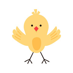 cute yellow easter chicken sitting waiting for easter. isolated on white