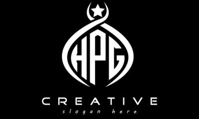 HPG three letters monogram curved oval initial logo design, geometric minimalist modern business shape creative logo, vector template	
