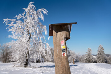 Naklejka premium Rothaarsteig during winter, Sauerland, Germany