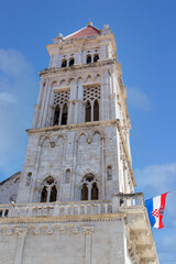 Fototapeta premium The bell tower of Sv. Lovre Cathedral in Trogir, Croatia. Europe