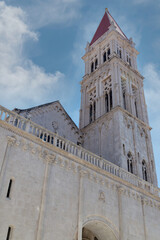 Obraz premium The bell tower of Sv. Lovre Cathedral in Trogir, Croatia. Europe