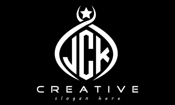 JCK three letters monogram curved oval initial logo design, geometric minimalist modern business shape creative logo, vector template	
