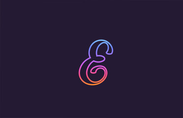 E alphabet letter icon logo design. Creative template for business and company with colorful line color