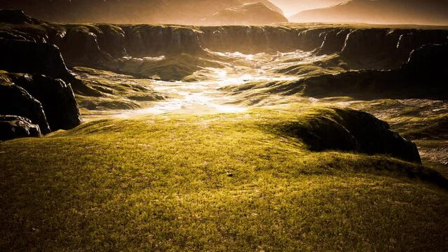Mountain scenery with dry grass in Afghanistan