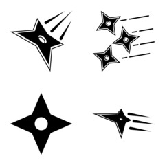 4star Flat Icon Set Isolated On White Background