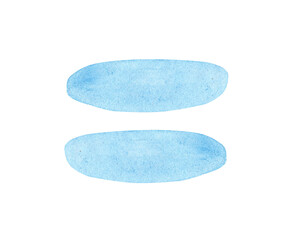 Hand drawn equal symbol. Blue watercolor math sign isolated on white