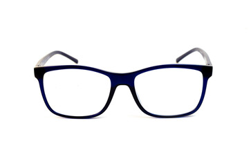 Fototapeta premium eyeglasses on a white background with a black rim