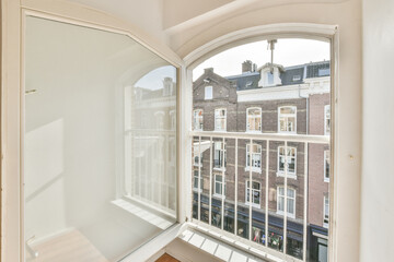 street view from a large white window