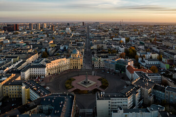 View of the Wolności Square - Łódź, Poland.	