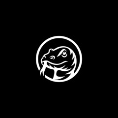 komodo dragon emblem badges logo template vector illustration