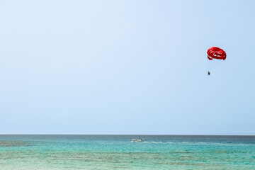 beautiful parachute at the sea of nature of Cyprus