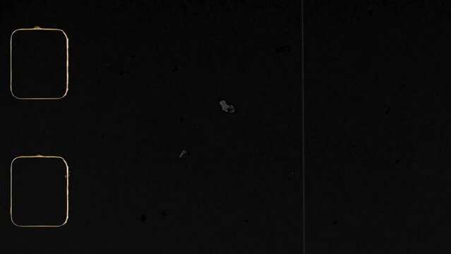 Shaking 16mm film clutter. Film stock texture, easy to use in composition, retro films reel clutter effect, old intro effect. Dirt, grain and scratches to add an analog touch.
