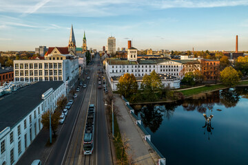 Łódź, Polska. Widok na Białą Fabrykę.	 - obrazy, fototapety, plakaty