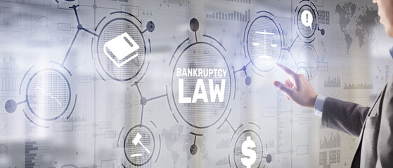 Bankruptcy law concept. Insolvency law. Company has problems