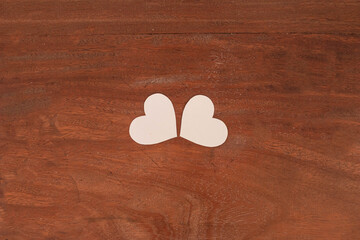Two white hearts isolated for pandemic valentines day