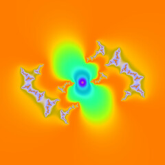 Fototapeta premium Yellow blue fractal, design, background with stars