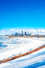 Cleveland Ohio Skyline in winter