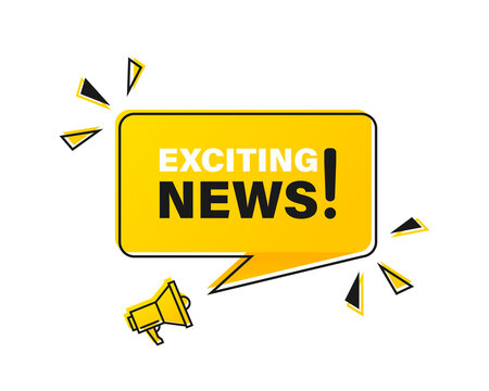 Megaphone with exciting news speech bubble. Loudspeaker. Banner for business, marketing and advertising. Vector illustration EPS 10