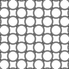 Seamless geometric circles pattern. Black and white background.