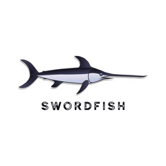 Swordsman as an icon. Illustration of a swordfish as an icon on a white background