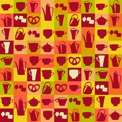 VECTOR   seamless pattern. Tea ceremony. Modern stylish. Texture. This is a flat color drawing. Package.