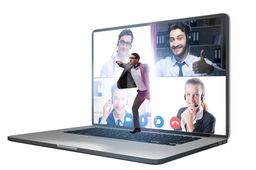 Videoconferencing concept with people in online call