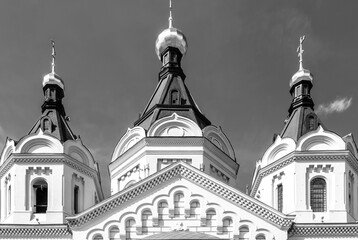 Alexander Nevsky Cathedral in Nizhny Novgorod, domes and facade elements