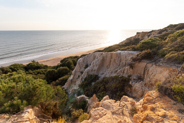 Spain's longest coastline is the coast of Huelva. From "Matalascanas" to "Ayamonte". Coast with cliffs, dunes, pine trees, green vegetation. It is considered one of the most beautiful beaches in Spain
