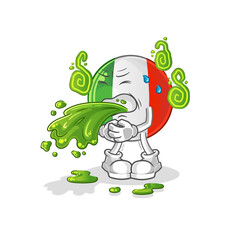 italy flag throw up cartoon. cartoon mascot vector