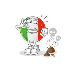 italy flag with stinky waste illustration. character vector
