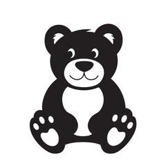 Teddy bear black and white