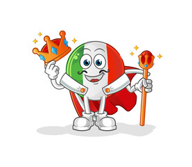 italy flag king vector. cartoon character